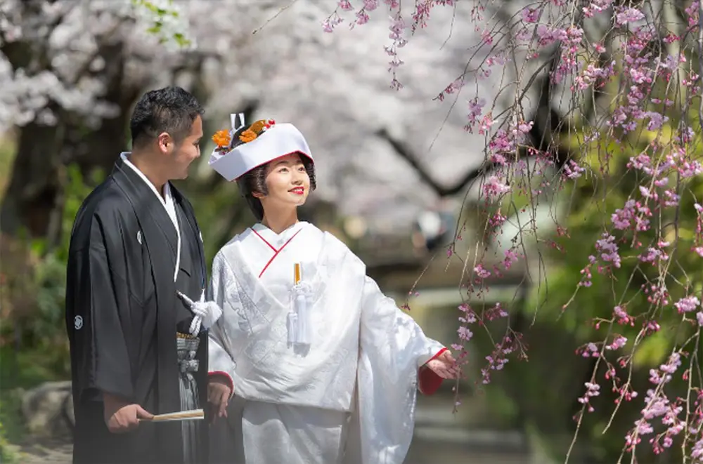 祇園 紗月 結婚式前撮り写真 京都 哲学の道